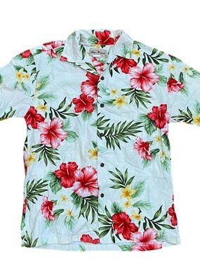 Vintage Blue Hawaii Shirt Hibiscus Tee